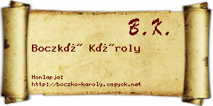 Boczkó Károly névjegykártya
