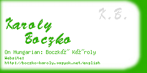 karoly boczko business card